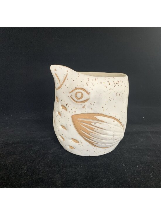 Anthropologie Other - Anthropologie Linda Hsiao 5" Knotwork Bird Pitcher Vase Planter White Stoneware